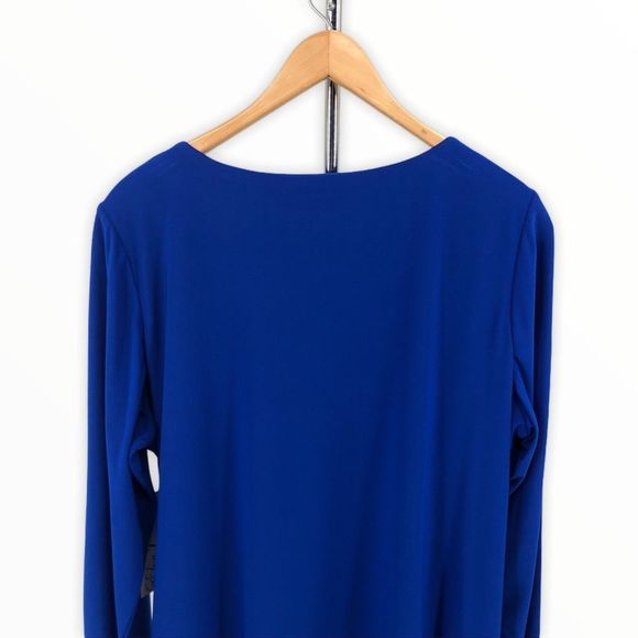 Eliza J Cobalt Blue Side Ruched Long Sleeve Dress NWT - Picture 6 of 12
